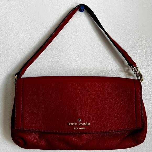 Red Leather Kate Spade Wristlet or micro-bag. - Picture 3 of 12